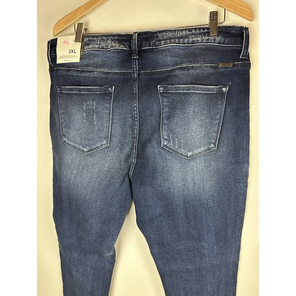 NWT KanCan High Rise Super Skinny Jeans Button Fly Dark Denim Plus Size 3XL - Picture 8 of 10